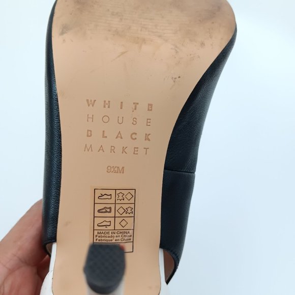 WHITE HOUSE BLACK MARKET WOMENS BLACK/WHITE PUMPS SIZE 9.5M - Picture 8 of 16